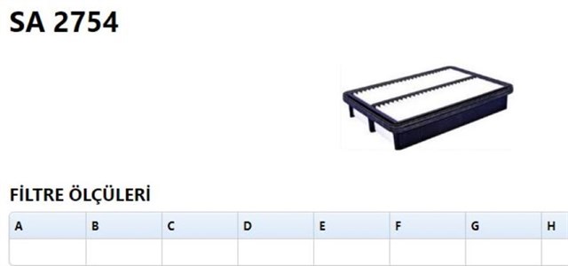 HAVA FILTRESI 16> TUCSON - SPORTAGE 1.6 - 2.0GDI  SARDES oto yedek parça