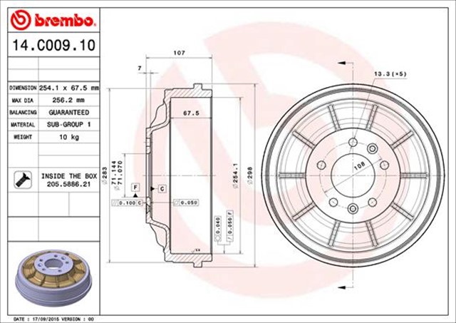 FREN KAMPANASI CITRO N JUMPY VF7 01/07 - 03/16 - CITRO N JUMPY PLATFORM/CHASSIS 11/06 - - CITRO N JUMPY