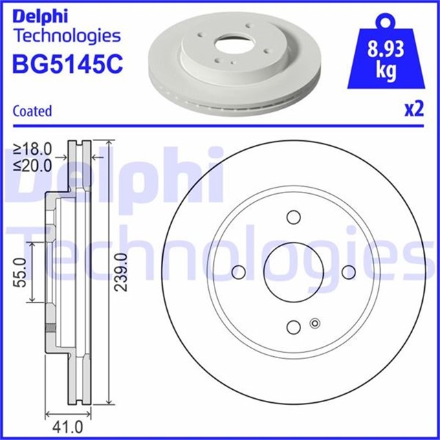 FREN DISKI CIFTLI PAKET - BOYALI. DELIKSIZ ON MAZDA 2 - 