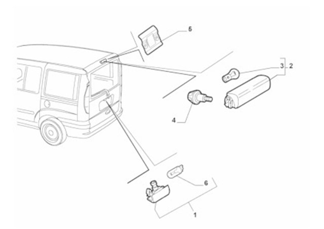ARKA PLAKA LAMBASI DOBLO I - II - FIORINO - BIPPER - NEMO IKI KAPI DUYLU AMPULLU ORJ.