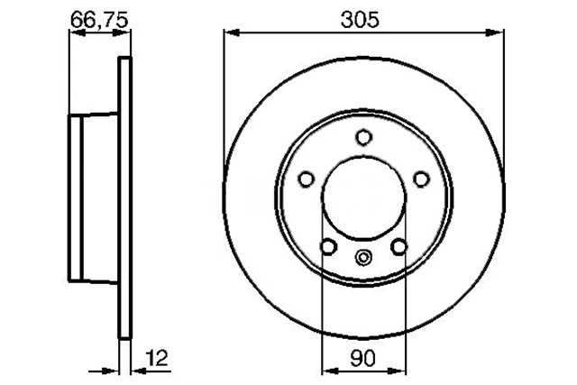 ARKA FREN AYNASI RENAULT MASTER II 00 OPEL MOVANO 00 305X12X5DL