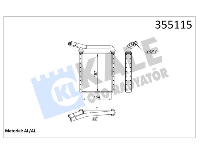 KALORIFER BRAZING TOYOTA AURIS - AVENSIS - COROLLA - PRIUS - RAV 4 III - RAV 4 IV - VERSO - LEXUS CT - HS KALORIFER