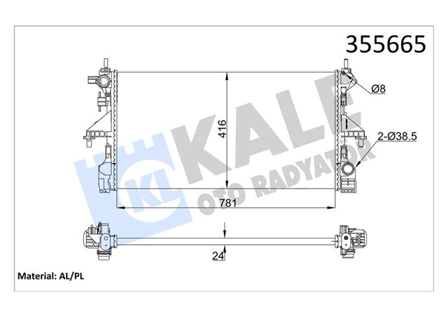 RADYATOR CITROEN JUMPER - PEUGEOT BOXER MT AL/MKNK 24 MM