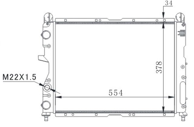 RADYATOR TMPR 2.0 I AC KLIMASIZ MEK 558X367X36 ALUMINYUM