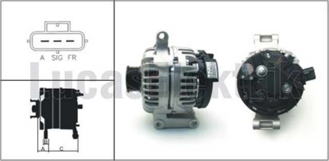 ALTERNATOR BOSCH TIP 12V 105A FORD TRANSIT V184 2.0 DI / 2.4DI 125PS 01 06 TAKVIYESIZ