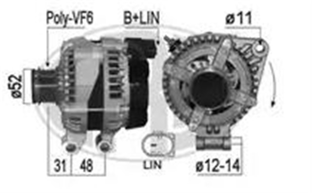 ALTERNATOR 12V 150 A DISCOVERY IV L319 3.0 TD 09 18 DISCOVERY V L462 3.0 D /TD6 16 RANGE ROVE R SPORT I L320 3.0 D 09 13