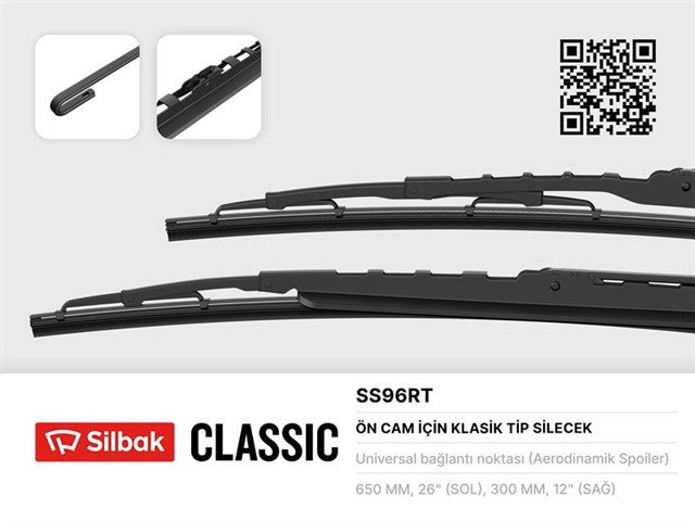 SILECEK SUPURGESI 650/300MM RUZGARLIKLI LGN II 01/01 - 09/07 TRAFICC 01 VOLVO S60 - S80 - V70 - XC70 - X