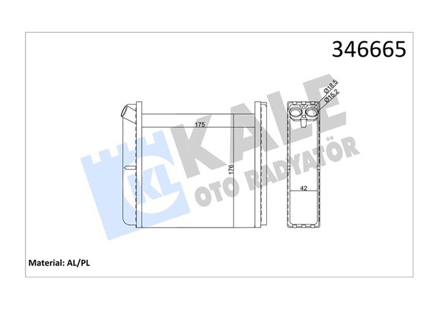 KALORIFER RADYATORU ASTRA F - CALIBRA A - VECTRA A 175X195X40