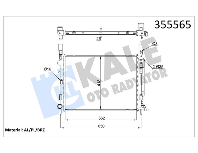 RADYATOR BRAZING RENAULT KANGOO - GRAND KANGOO RADYATOR