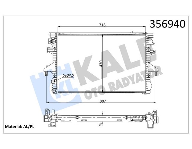 SU RADYATORU TRANSPORTER - T5 AXB 1.9 TDI 04 - 10