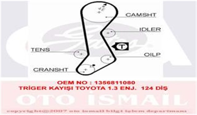 X TRIGER KAYISI 124X260 TOYOTA COROLLA 1.3 16V 92 - 99 124 DIS CT828