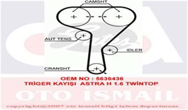 TRIGER KAYISI 146X240 OPEL ASTRA H Z16XEP 04 ASTRA J A16XER VECTRA C 05 CHEVROLET CRUZE CT1077