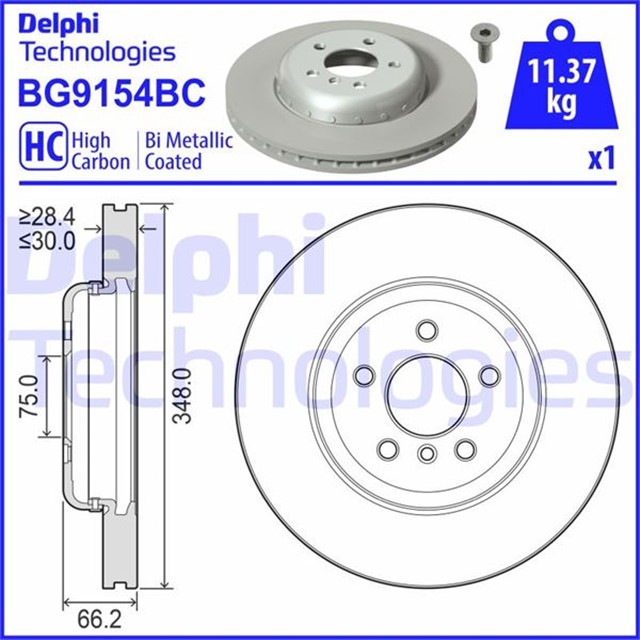 FREN DISKI BI - METALIK ALUMINYUM GOVDELI TEKLI ON BMW 5 SERIES.6 SERIES.7 SERIES 09/2008 - 10/2018