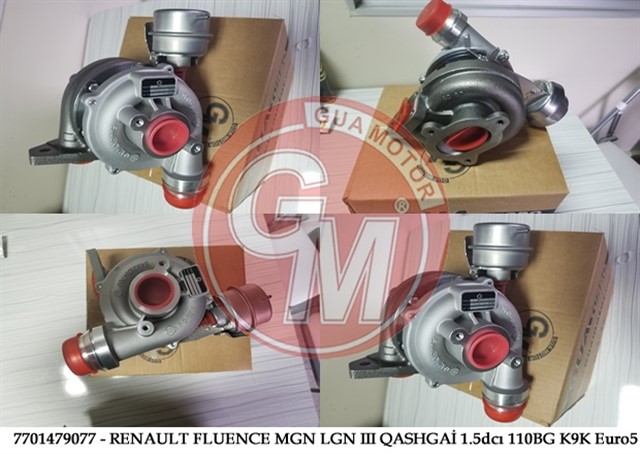 7701479077 - TURBO KOMPLE MGN III - FLUENCE - LGN III - SCENIC III - JUKE - QASHQAI - DUSTER 1.5DCI 110 BYG