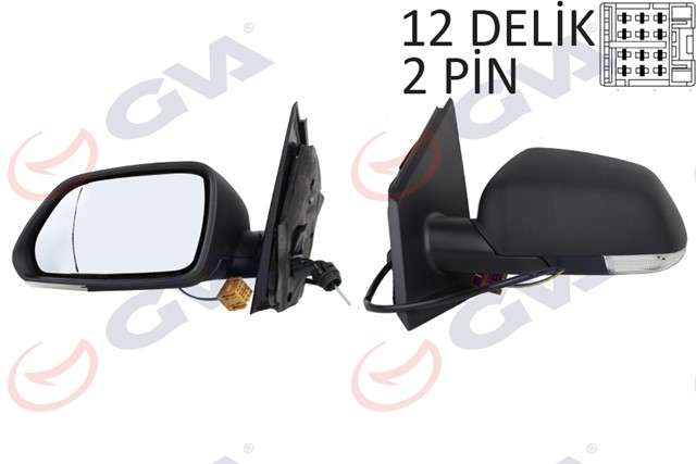 DIS DIKIZ AYNASI SOL POLO 05 MEKANIK SINYALLI ASFERIK VM - 377AL