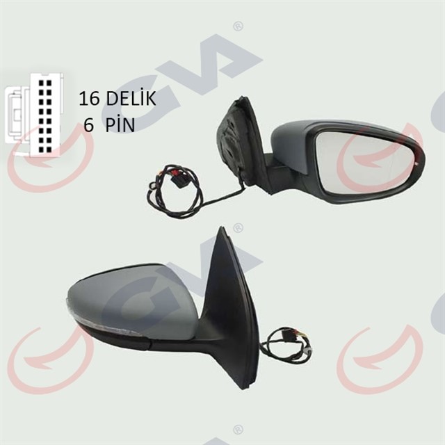 DIS DIKIZ AYNASI SAG GOLF 09 ELEKTRIKLI ISITMALI ASTARLI SINYALLI KONVEKS 6 FIS VM - 6197EHPR