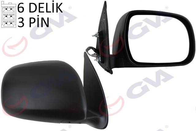 DIS DIKIZ AYNASI SAG HILUX 06 ELEKTRIKLI KONVEKS 3 FIS VM - 2219ER