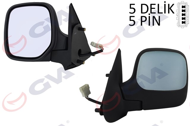 DIS DIKIZ AYNASI SOL BERLINGO - PARTNER 97 ELEKTRIKLI ISITMALI ASTARLI KONVEKS 5 FIS VM - 118EHPL