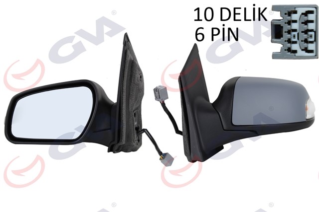 DIS DIKIZ AYNASI SOL FOCUS 08 ELEKTRIKLI ISITMALI SINYALLI ASTARLI KONVEKS 6 FIS VM - 6301EHPL