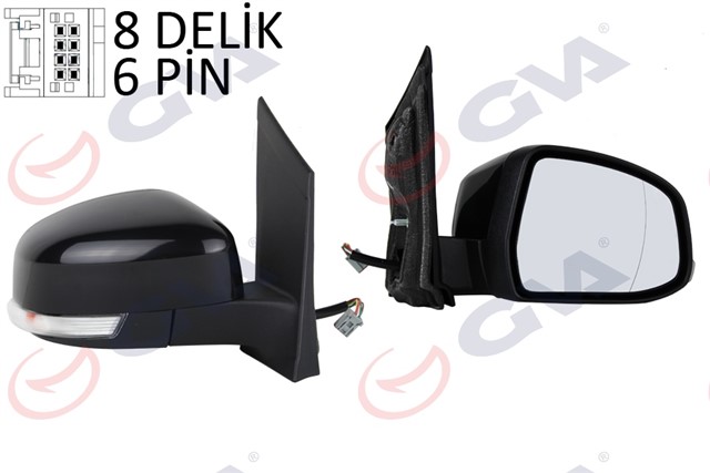 DIS DIKIZ AYNASI SAG FOCUS II 08 11 ELEKTRIKLI ISITMALI SINYALLI ASFERIK 6 FIS VM - 6304EHAR