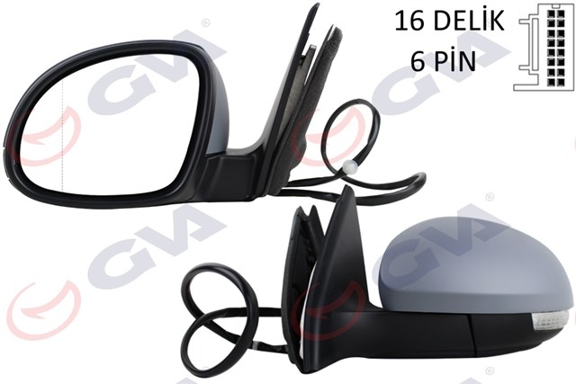 DIS DIKIZ AYNASI SOL TIGUAN 09 ELEKTRIKLI ISITMALI ASTARLI SINYALLI ASFERIK VM - 383EHPAL