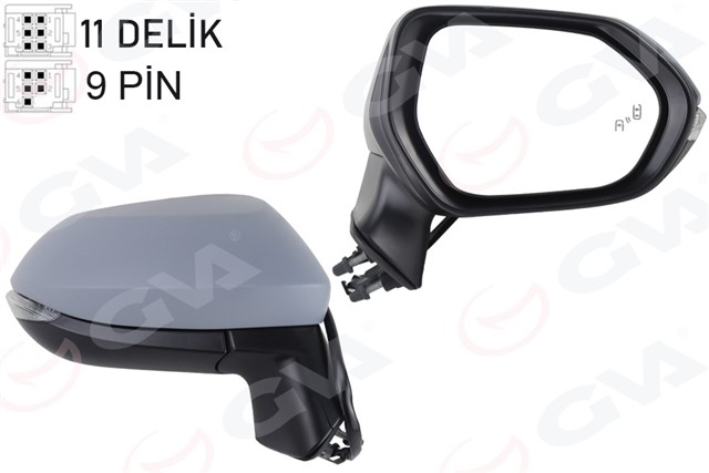 DIS DIKIZ AYNASI SAG KATLANIR SINY ASTAR KOR NOK KONV 9 PIN LI COROLLA E210 - AURIS VM - 8271EBHPR