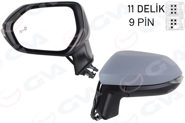 DIS DIKIZ AYNASI SOL KATLANIR SINY ASTAR KOR NOK KONV 9 PIN LI COROLLA E210 - AURIS VM - 8271EBHPL