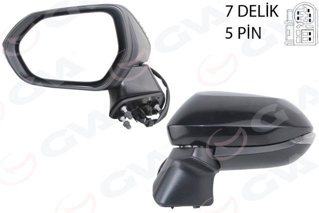 DIS DIKIZ AYNASI SOL ELEKTIKLI SINYALLI KONV SIYAH 5 PIN LI TOYOTA COROLLA 19 - 