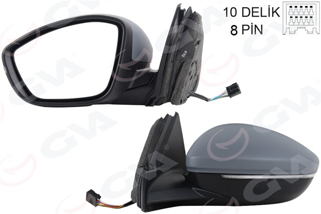 DIS DIKIZ AYNASI SOL ELEKTRIKLI ISITMALI SINYALLI KATLANIR ASTARLI KONVEKS 208 19 - CORSA F 19 - 10H8P