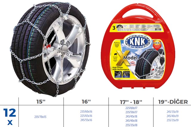 PATINAJ ZINCIRI TAKMATIK CAPRAZ 15 - 16 - 17 - 18 - 19 JANT ZINCIR EBATLARI ICIN RESIME BAKINIZ