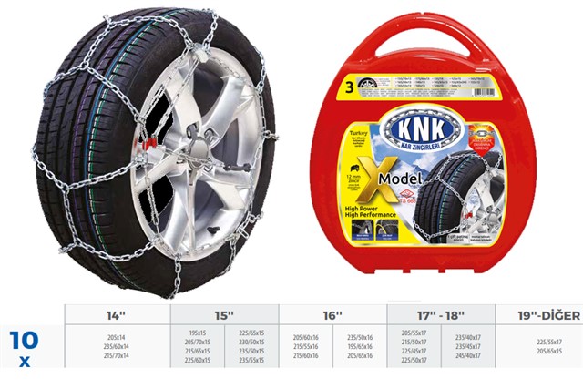 PATINAJ ZINCIRI TAKMATIK CAPRAZ 14 - 15 - 16 - 17 JANT ZINCIR EBATLARI ICIN RESIME BAKINIZ