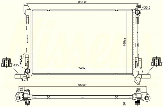 RADYATOR BRAZING MT 748X468X26 TRAFFIC III 1.6 DCI 2014 630793 - 6000618060