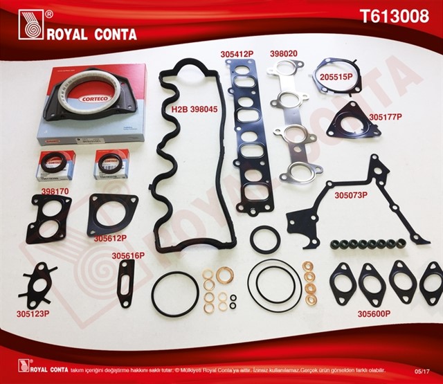 MOTOR TAKIM CONTA REINZ.KECELI SKC SIZ DOBLO - PUNTO 1.9JTD 182.B9.00/188.A2.00 4081111 MOT.ITIBARE
