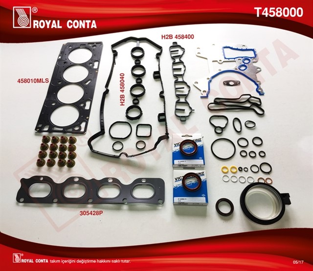 MOTOR TAKIM CONTA REINZ KECELI SUBAP LASTIKLI ASTRA H - J - INSIGNIA 1.6 16V 116HP A16XER - Z16XER