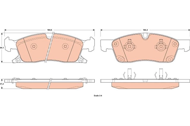 ON BALATA GRAND CHEROKEE III 3.6 WH 5.7 V8 6.4 01/2009 3.0CRD 11 13 195X64X19 INCE