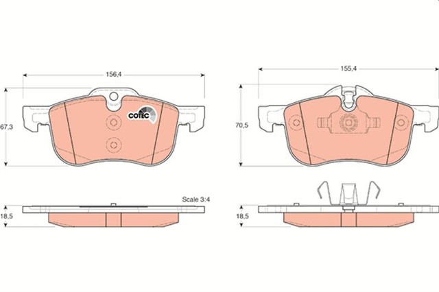 ON BALATA ROVER 75 1.8 - 2.0 GDT - V6 - 2.5 V6 99 - 05 MG ZT 160 - 190 02 - 05