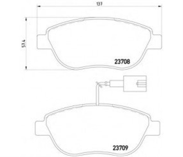 FREN BALATASI ON BUYUK TIP TEK FISLI DOBLO III - LINEA - STILO - PUNTO - CORSA D - 307 - C4 07 - 