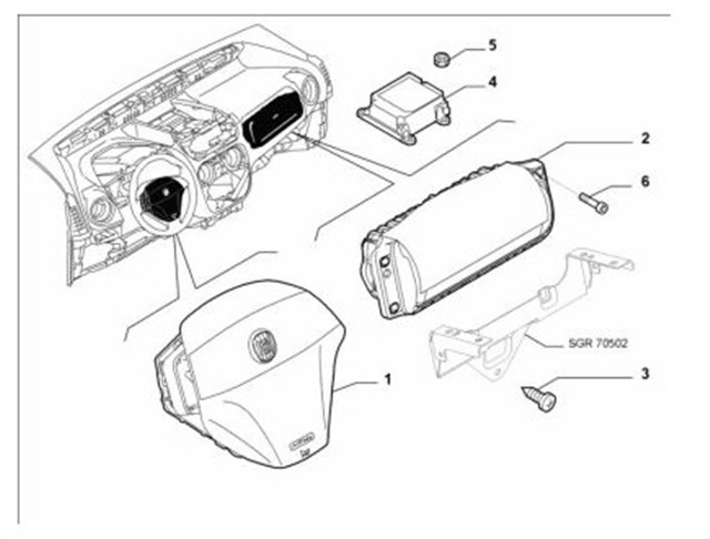 AIRBAG KONTROL UNITESI DOBLO 13 AIRBAG BEYNI