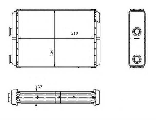 KALORIFER RADYATORU DOBLO 01 PUNTO 01 IDEA 04 AC KLIMASIZ 209X159X42