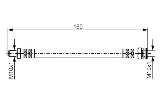 ARKA FREN HORTUMU. 160.00 MM BOXER 2.0 - 2.2 - 2.8 HDI