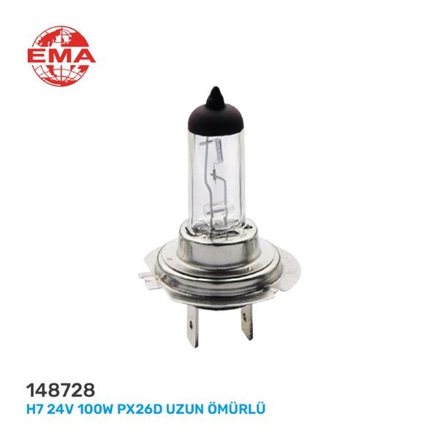 HALOGEN AMPUL UZUN OMURLU H7 24V 100W PX26D