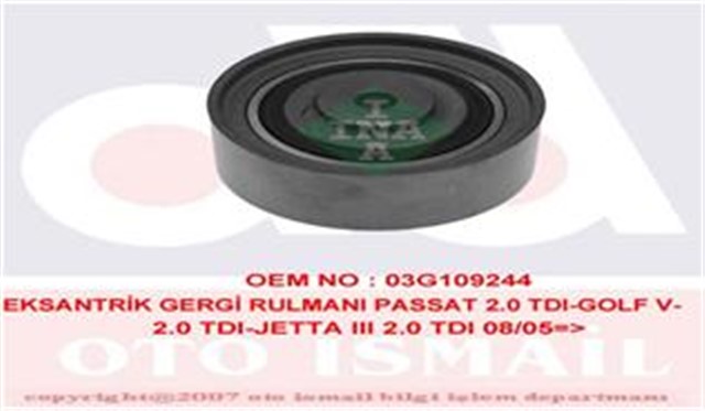 EKSANTRIK GERGI RULMANI GOLF5 - JETTA - PASSAT - TIGUAN - A4 - A6 2.0 TDI 2005 - 2010 CBAB - BKP - BKD - BRE