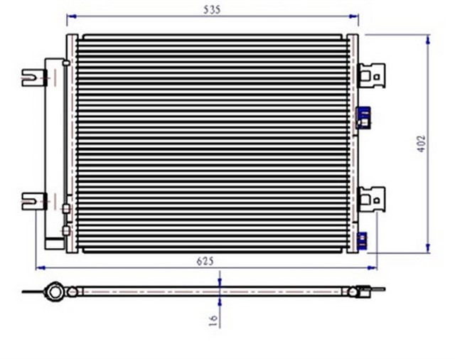 KLIMA KONDENSERI DUSTER 10 SANDERO 08 LOGAN 10 1.2 16V - 1.4 - 1.6 - 1.5DCI 541X396X16