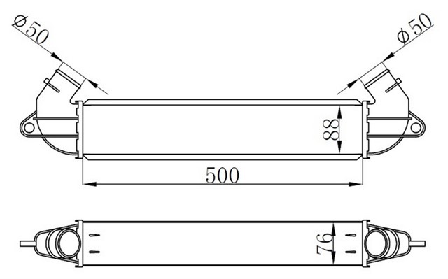 TURBO RADYATORU INTERCOOLER FIAT DOBLO 1.3 MJTD 01 1.9 JTD 01 500X70X85 MEK.