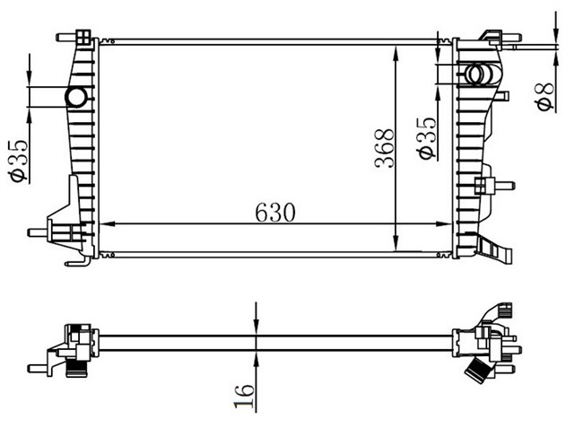 RADYATOR BRAZING FLUENCE 1.5 DCI MEK 630X368X16