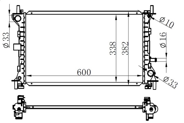 MOTOR SU RADYATORU FORD FOCUS 1.4 1.6 98 - 04 BENZIN - MANUEL 600X359X23
