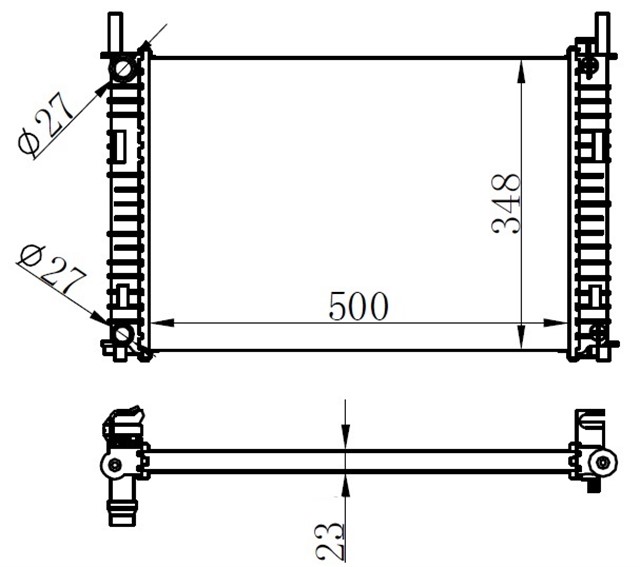 MOTOR SU RADYATORU FORD FIESTA 1.25 1.4TDCI 16V 01 - 08 MAZDA II 1.4CD MANUEL 500X340X23