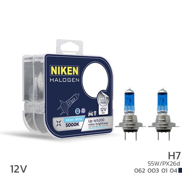 NIKEN 12V H7 55W BEYAZ ISIK AMPUL PX26D 5000K