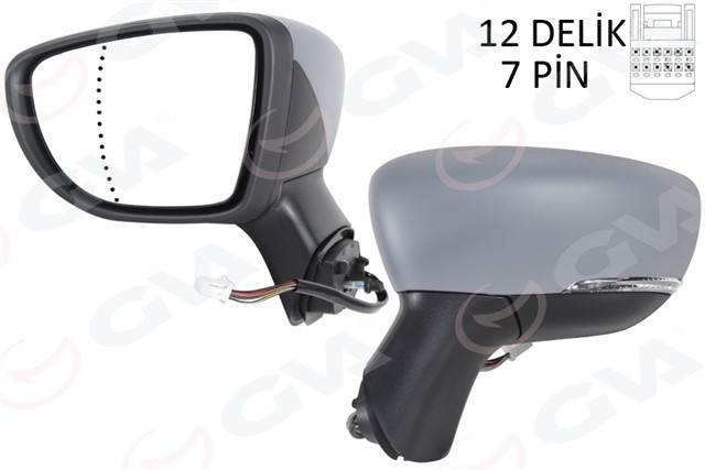 DIS DIKIZ AYNASI SOL ELETRIKLI ISITMALI SINYALLI ASTARLI ASFERIK CAPTUR 17 - 