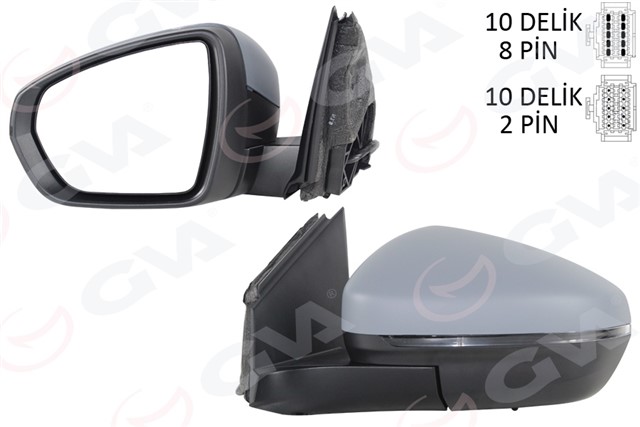 DIS DIKIZ AYNASI SOL ELEKTRIKLI KATLANABILIR ISITMALI SINYALLI ASTARLI KONVEKS PSA 3008 - 4008 16 - 23